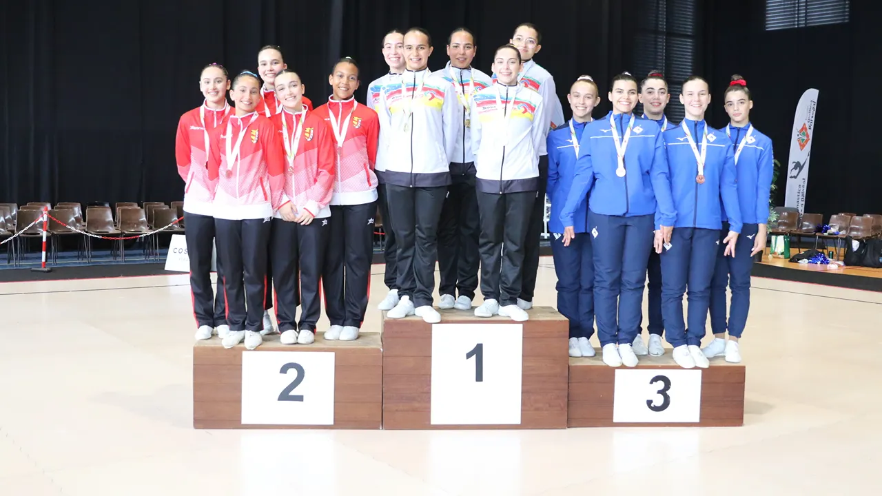 Pódios do Campeonato Base de Ginástica Aeróbica @AGD Centro 