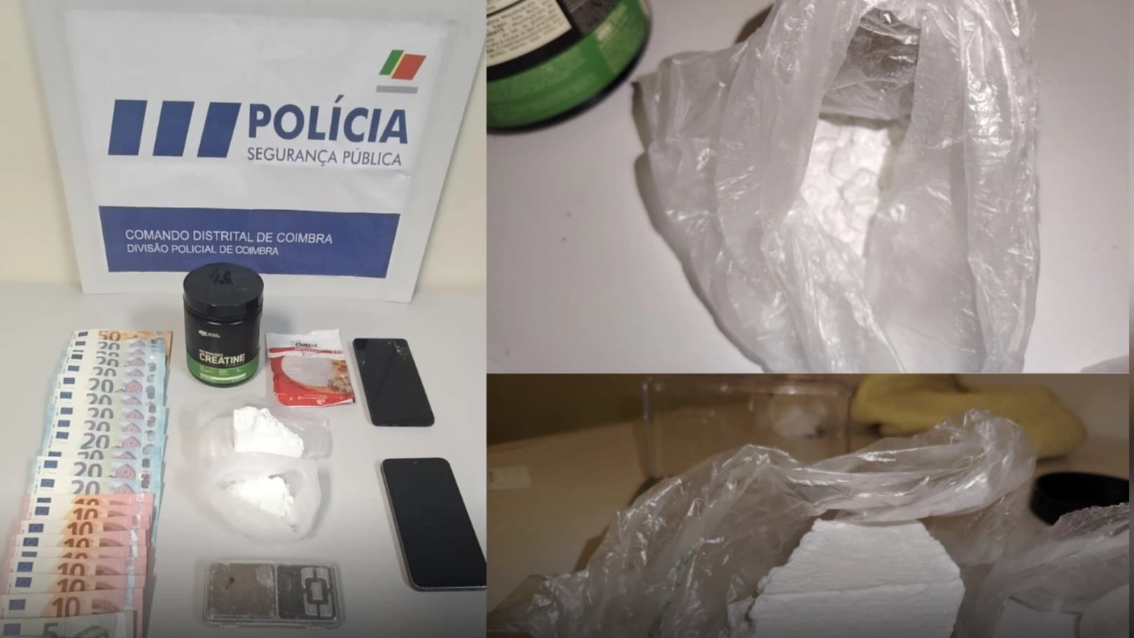 Material apreendido @PSP Coimbra 