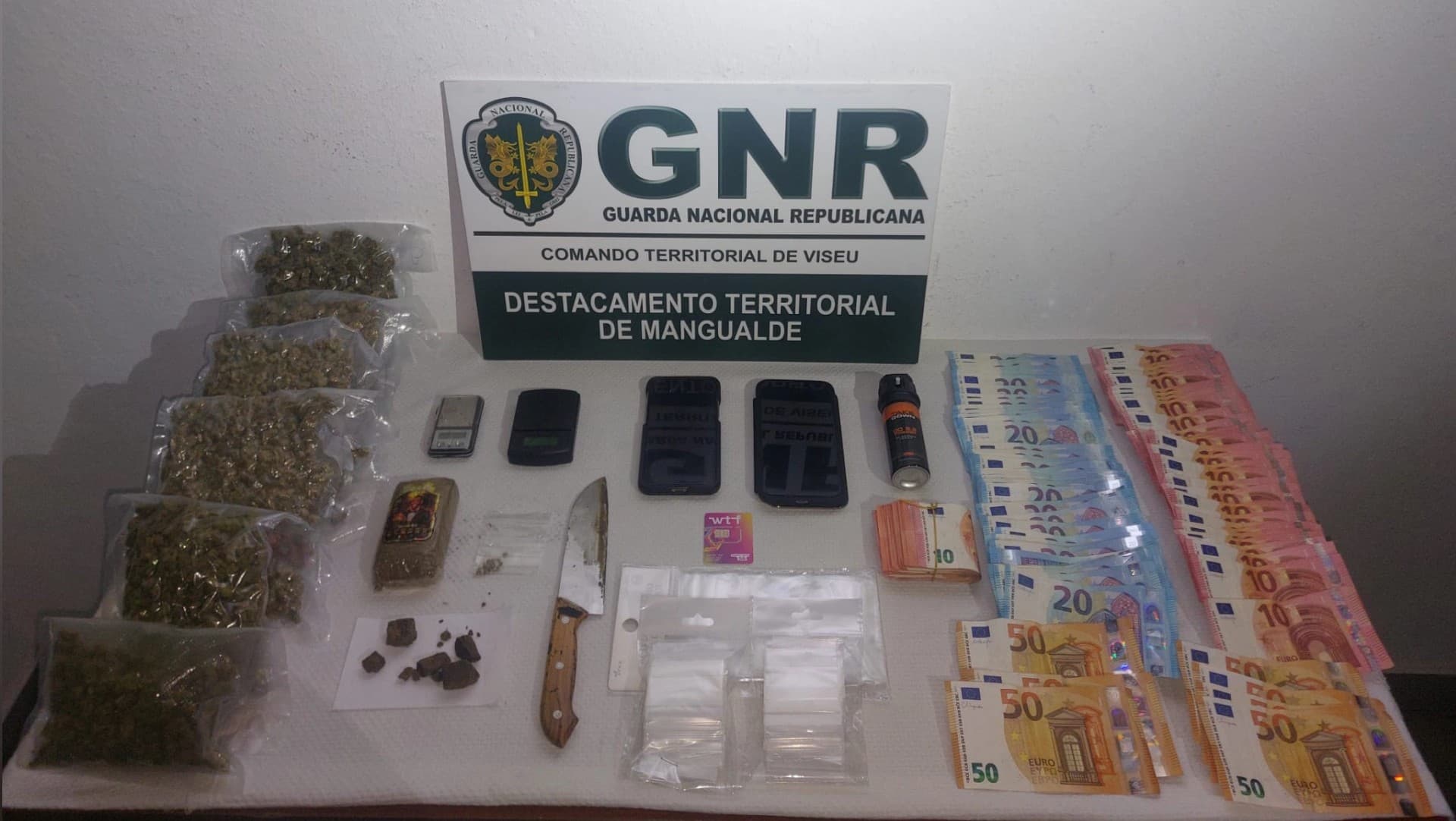 Material apreendido @GNR Viseu 