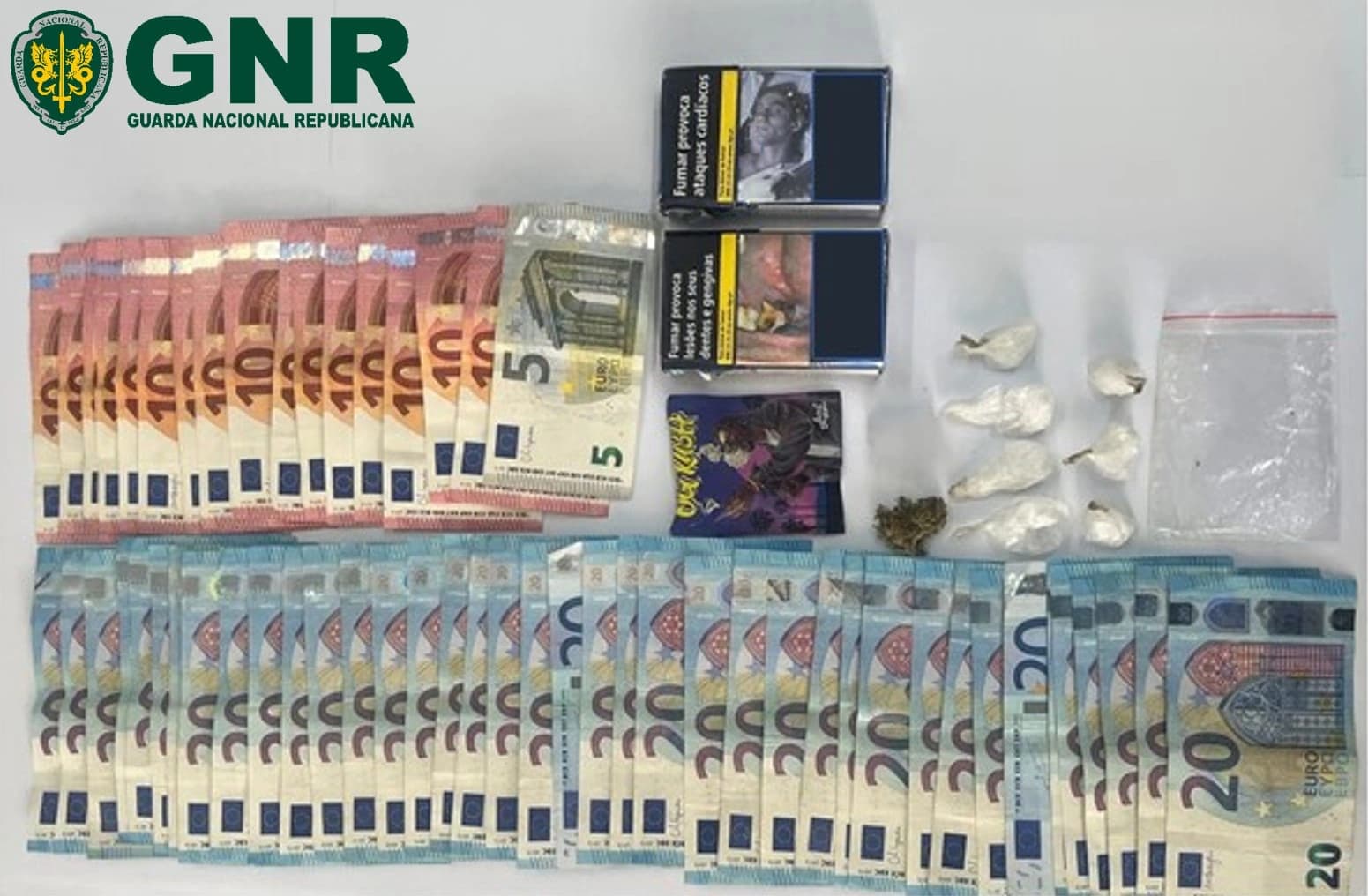 Material apreendido @GNR Santarém