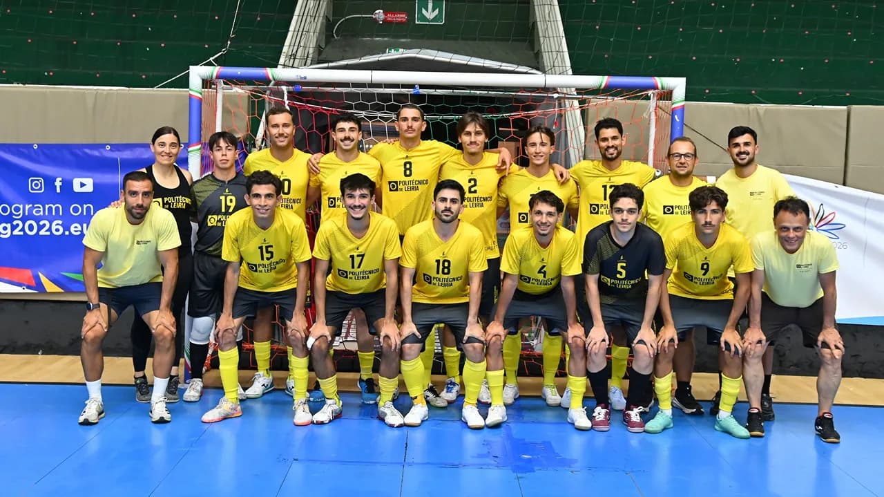 Equipa futsal masculino ULO nos Jogos Europeus Universitários @Universidade de Leiria e Oeste